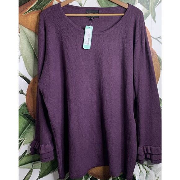 Absolutely Creative Worldwide Sweaters - Absolutely Creative Worldwide Women’s Size 3X Purple Plum Knit Crewneck Sweater